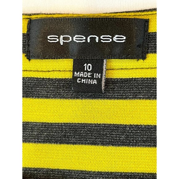 Spense Womens Colorblock Striped Sheath Midi Dress Sleeveless Yellow Black SZ 10 - Picture 7 of 9